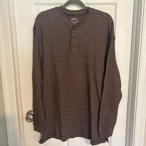 Mountain Ridge Ribbed Long Sleeve Shirt Brown XL